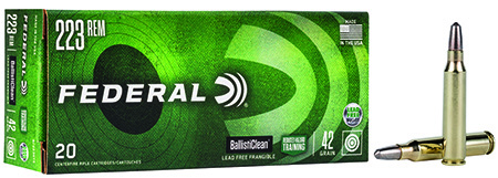 [029465094218] Federal BC223NT5 BallistiClean Reduced Hazard Training 223Rem 42gr Lead Free Frangible 20 Per Box/25 Case