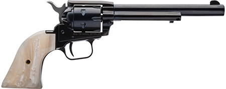 [727962500361] Heritage Mfg RR22MB6PRL Rough Rider  22 LR 22 WMR 6 Shot 6.50" Black Barrel, Cylinder  &  Frame, Altamont White Pearl Grips