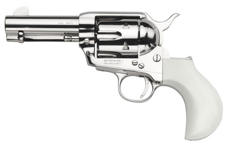 [810012511841] Taylors  &  Company 200073 1873 Cattleman 357 Mag Caliber with 3.50" Barrel, 6rd Capacity Cylinder, Overall Nickel-Plated Finish Steel  &  Ivory Birdshead Synthetic Grip