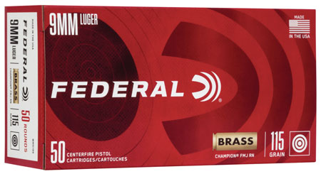 [029465060879] Federal WM5199 Champion Training 9mmLuger 115gr Full Metal Jacket 50 Per Box/20 Case