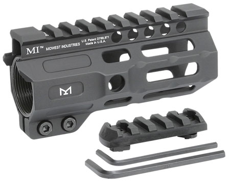 [812102032359] Midwest Industries MICRM45 Combat  Black Hardcoat Anodized 6061-T6 Aluminum 4.50" Picatinny/M-LOK