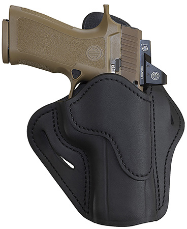 [816161028193] 1791 Gunleather ORBH24SBLR BH2.4 Optic Ready OWB 2.4 Stealth Black Leather Belt Slide Fits Walther PPQ/Sig P320/Springfield XD-M
