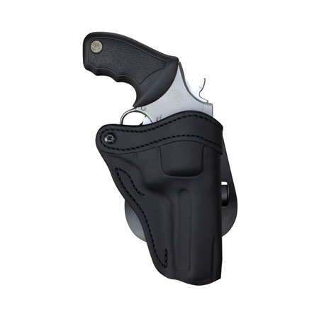 [816161028407] 1791 Gunleather PDHR2SBLR RVH2  OWB Stealth Black Leather Paddle Fits Ruger GP100 Right Hand