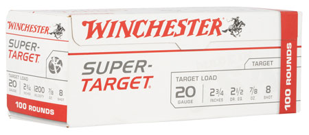 [020892019324] Winchester Ammo TRGT208VP Super-Target  20Gauge 2.75" 7/8oz 8Shot 100 Box/2 Case *Value Pack