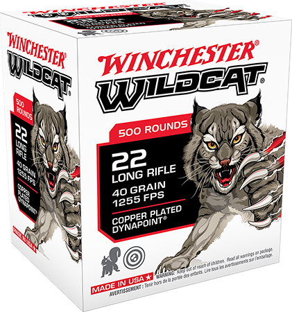 [020892104181] Winchester Ammo WW22LRB Wildcat  22LR 40gr Copper Plated DynaPoint 500 Per Box/10 Case *Bulk
