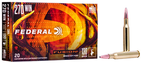 [029465097868] Federal F270FS1 Fusion  270Win 130gr Bonded Soft Point 20 Per Box/10 Case
