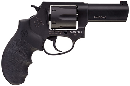 [725327933878] Taurus 285631NS 856 Defender 38 Special +P Caliber with 3" Barrel, 6rd Capacity Cylinder, Overall Matte Black Finish Stainless Steel, Finger Grooved Black Hogue Rubber Grip  &  Night Front Sight