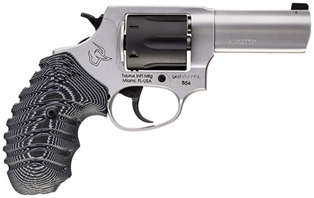 [725327933892] Taurus 2-85635NSVZ 856 Defender Small 38 Special +P 6 Shot 3" Matte Stainless Steel Barrel, Matte Black Cylinder, Matte Stainless Steel Frame, Black/Gray VZ Grip, Transfer Bar Safety, Exposed Hammer
