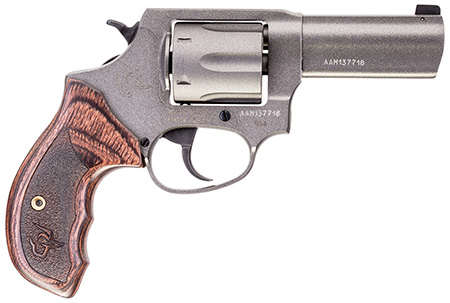 [725327933908] Taurus 2-8563CNS 856 Defender Small 38 Special +P 6 Shot 3" Tungsten Cerakote Stainless Steel Barrel, Cylinder  &  Frame, Altamont Wood Grip, Transfer Bar Safety, Exposed Hammer