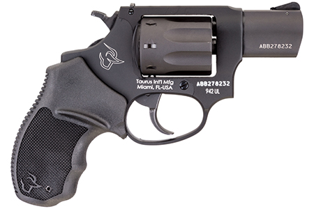 [725327618553] Taurus 2942021UL 942 Ultra-Lite 22 LR 8rd 2" Matte Black Finish Barrel, Matte Black Finish Cylinder, Black Anodized Finish Aluminum Frame  &  Finger Grooved Black Polymer Grip