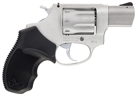 [725327618560] Taurus 2942029 942  22 LR 8rd 2" Barrel, Overall Matte Finish Stainless Steel  &  Finger Grooved Black Polymer Grip