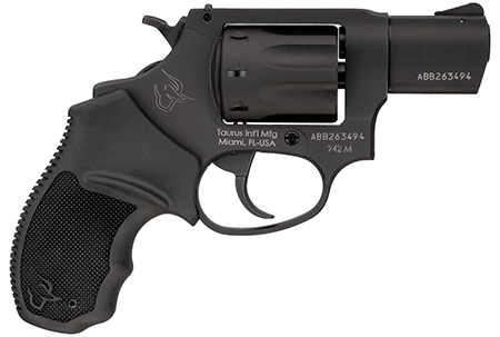 [725327618591] Taurus 2942M021UL 942 Ultra-Lite 22 WMR 8rd 2" Matte Black Finish Barrel, Matte Black Finish Cylinder, Black Anodized Finish Aluminum Frame  &  Finger Grooved Black Polymer Grip
