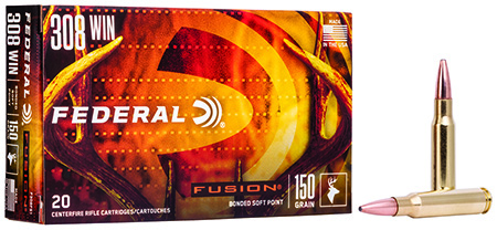 [029465097943] Federal F308FS1 Fusion  308Win 150gr Bonded Soft Point 20 Per Box/10 Case