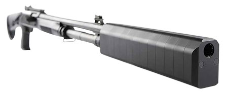[817272011753] SilencerCo SU823 Salvo 12  2.21" x 2.96" Black Aluminum/Stainless Steel