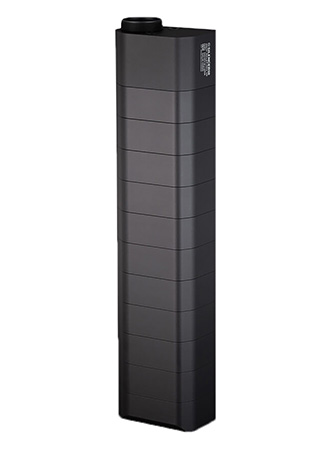 [817272011753] SilencerCo SU823 Salvo 12  2.21" x 2.96" Black Aluminum/Stainless Steel