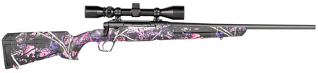 [011356574763] Savage Arms 57476 Axis XP Compact 6.5 Creedmoor 4+1 20" Matte Black Steel Barrel, Drilled  &  Tapped Steel Receiver, Fixed Muddy Girl Synthetic Stock, Weaver 3-9x40mm, Right Hand