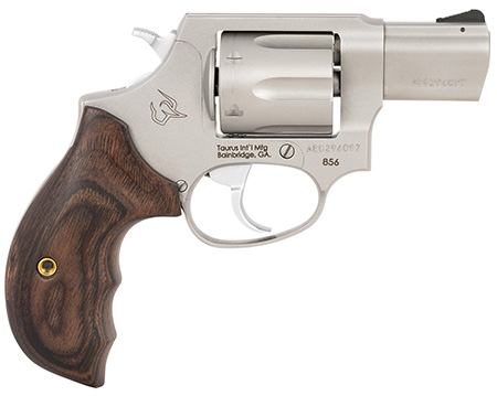 [725327934011] Taurus 2-856029SW 856 Defender Small 38 Special +P 6 Shot 2" Matte Stainless Steel Barrel, Cylinder  &  Frame, Walnut Grip, Transfer Bar Safety, Exposed Hammer