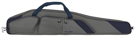 [026509039273] Allen 64250 Kenosha Rifle Case 50" Gray Endura w/Indigo Trim, Foam Padding, Gusseted Accessory Pockets, Lockable Zippers  &  Adjustable Sling