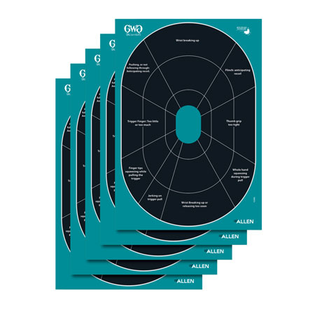 [026509046813] Girls With Guns 15283 Splash  Self-Adhesive Paper Black/Teal 12"x18" Oval 5 Pack