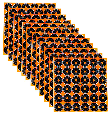[026509046462] EZ-Aim 15250 Splash Reactive  Self-Adhesive Paper Black/Orange 1" Bullseye 12 Pack