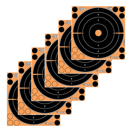 [026509048053] EZ-Aim 15316 Splash Reactive  Self-Adhesive Paper Black/Orange 8" Bullseye 6 Pack