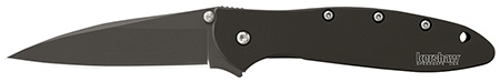 [087171166049] Kershaw 1660CKT Leek  3" Folding Modified Drop Point Plain Black DLC 14C28N Steel Blade Black DLC 410 Stainless Steel Handle Includes Pocket Clip