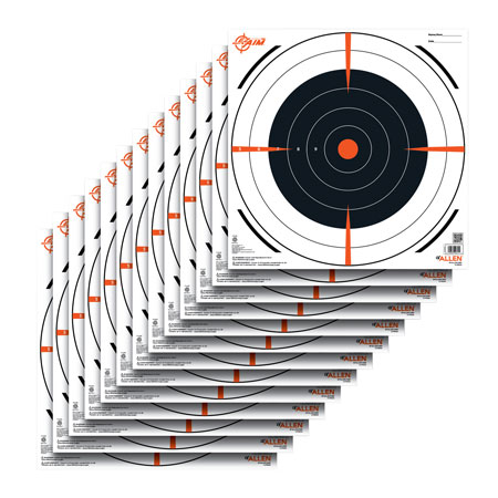 [026509048145] EZ-Aim 15334 Bullseye  Hanging Paper 12" x 12" Black/White 13 Per Pack