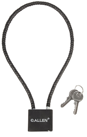 [026509009009] Allen 15414 Cable Gun Lock  Open With Key Black Stainless Steel Firearm Fit- Handgun/Rifle/Shotgun