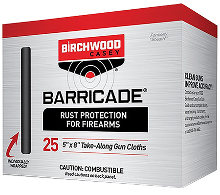 [029057330250] Birchwood Casey 33025 Barricade Take Alongs Foil Pack 5" x 8" Cloths 25 Per Box