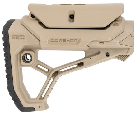 [7290111581854] FAB Defense FXGLCORECPT GL-Core  Buttstock for AR-15/ M4 w/Adjustable Cheek-Rest Flat Dark Earth Fiberglass Reinforced Polymer