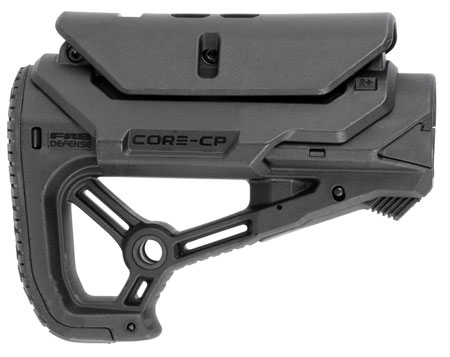 [7290111585890] FAB Defense FXGLCORESCP GL-Core S CP CQB Optimized Combat Buttstock w/Adjustable Cheek-Rest for AR-15/ M4 Black Fiberglass Reinforced Polymer