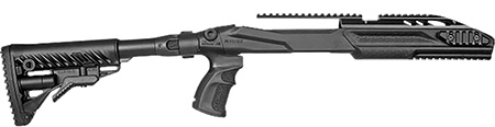 [7290105943910] FAB Defense FXM4PR1022B M4 Conversion Kit Matte Black Synthetic, Collapsible Left Side Folding, Fits Ruger 10/22, 2.51"- 30.70" OAL