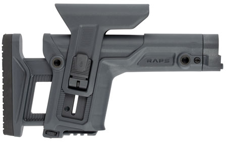 [7290111586156] FAB Defense FXRAPSGR RAPS Rapid Adjustment Precision Stock Integrated Cheek-Rest  &  Adjustable LOP Ambidextrous 1Latch System Gray Polymer
