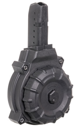 [708279014390] ProMag DRMA12 Standard  50rd Drum 9mm Luger Fits AR-15 Compatible w/ Glock Style Mags Black DuPont Zytel Polymer