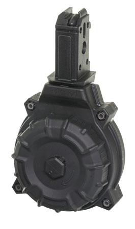 [708279014574] ProMag DRMA22 Standard  50rd Drum 9mm Luger Fits CZ Scorpion Black DuPont Zytel Polymer
