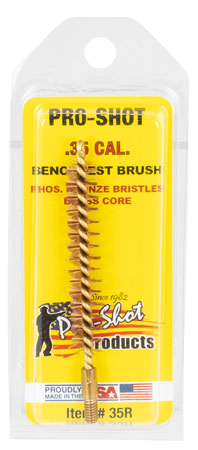 [709779100125] Pro-Shot 35R Bore Brush  .35 Cal/ 9mm Rifle #8-32 Thread Bronze Bristles Brass Core
