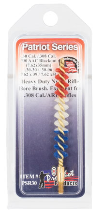 [709779101139] Pro-Shot PSR30 Patriot Series Bore Brush .30/ .308/ .300 Blackout/ 7.62mm Cal Rifle #8-32 Thread Nylon Bristles Brass Core