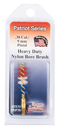 [709779101153] Pro-Shot PSP389 Patriot Series Bore Brush .38 Cal/ 9mm Pistol #8-32 Thread Nylon Bristles Brass Core