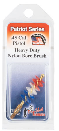 [709779101177] Pro-Shot PSP45 Patriot Series Bore Brush .45 Cal Pistol #8-32 Thread Nylon Bristles Brass Core