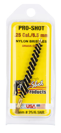 [709779101030] Pro-Shot 2565NR Bore Brush  .25 Cal/ 6.5mm Rifle #8-32 Thread Nylon Bristles Brass Core