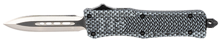 [099654021929] CobraTec Knives SCFCTK1SDADNS CTK-1  Small 2.75" OTF Dagger Plain D2 Steel Blade/Carbon Fiber Aluminum Handle Features Glass Breaker Includes Pocket Clip