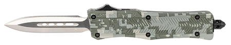 [099654022278] CobraTec Knives SADCCTK1SDAGNS CTK-1  Small 2.75" OTF Dagger Plain D2 Steel Blade/Winter Digi Camo Aluminum Handle Features Glass Breaker Includes Pocket Clip