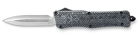 [099654024869] CobraTec Knives LCFCTK1LDAGNS CTK-1  Large 3.75" OTF Dagger Plain D2 Steel Blade/Carbon Fiber Aluminum Handle Features Glass Breaker Includes Pocket Clip