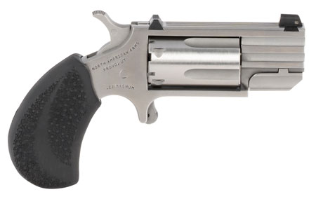 [744253001956] North American Arms PUGTC Pug  22 LR or 22 WMR 5 rd 1" Barrel, Overall Stainless Steel Finish, XS Tritium Dot Sights, Black Rubber Grip Includes Cylinder