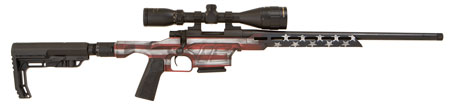[682146398656] Howa HMXL223USA M1500 Mini Excel Lite 223 Rem 20" TB 5+1 American Flag Cerakote Black Folding HTI Excl Lite Chassis Stock