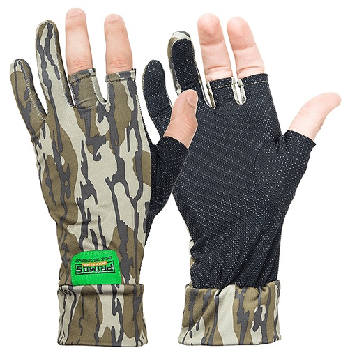 [010135066819] Primos PS6681 Stretch Fit  Mossy Oak Original BottomLand Fingerless Neoprene OSFA