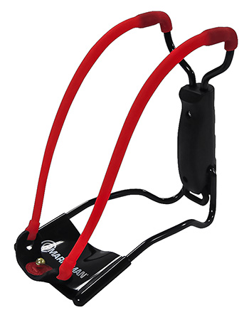 [026785030551] Marksman 3055 Marksman 3055 Folding Slingshot Red Hyper-Velocity Band Black Molded Handle