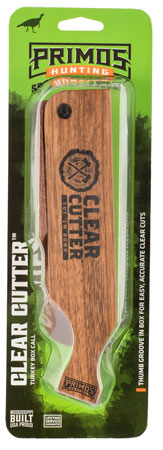 [010135092443] Primos PS244 Clear Cutter  Box Call Turkey Hen Sounds Attracts Turkeys Brown Mahogany/Walnut
