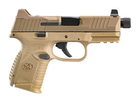 [845737012656] FN 66100780 509C Tactical Compact Frame 9mm Luger 12+1/24+1, 4.32" Black Steel Threaded Barrel, Flat Dark Earth Optic Cut/Serrated Steel Slide  &  Polymer Frame w/Picatinny Rail, Ambidextrous