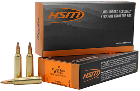 [837306006029] HSM 222504N Varmint  22-250 Rem 55 gr Soft Point 20 Per Box/ 25 Case